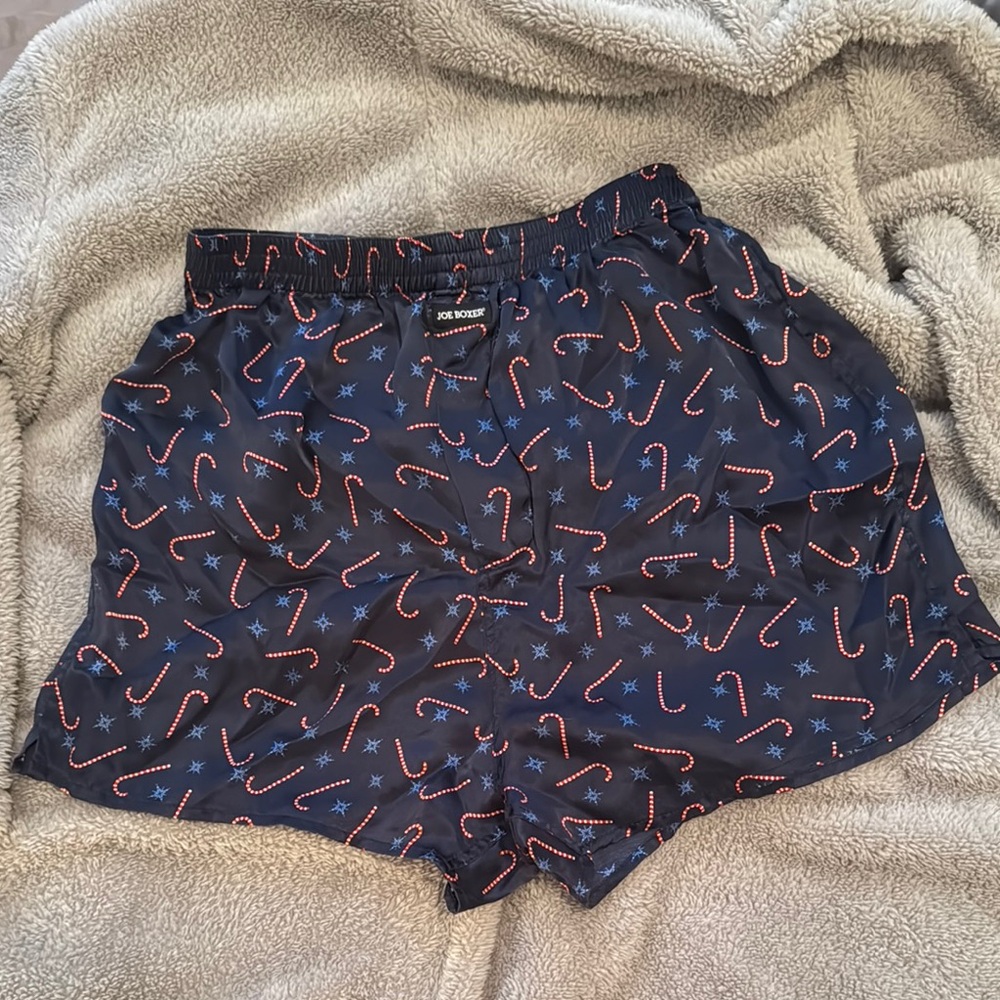 🎄Joe Boxer 100% Silk Candy Cane Christmas boxers